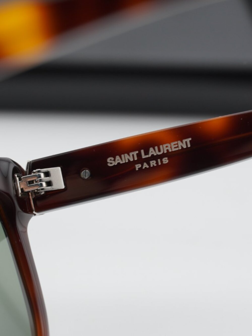 Saint Laurent SLM28 005 Cat Eye Sunglasses - Havana / Green - Picture 4 of 10